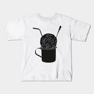 silhouette of ice cream in a tin cup Kids T-Shirt